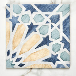 CAP DTCM2020 1 Cuba porcelain marla blue yellow grey pattern geometric matt floor wall tile interior exterior