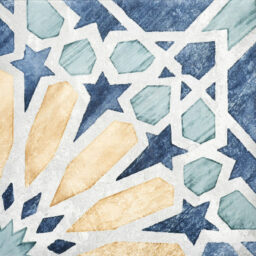 CAP DTCM2020 1 Cuba porcelain marla blue yellow grey pattern geometric matt floor wall tile interior exterior