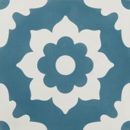 CAP DTFD2020 1 Floris porcelain denim white blue pattern floral matt floor wall interior exterior tile
