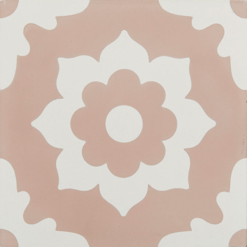 CAP DTFR2020 1 Floris porcelain rose white pink blush pattern floral matt floor wall interior exterior tile