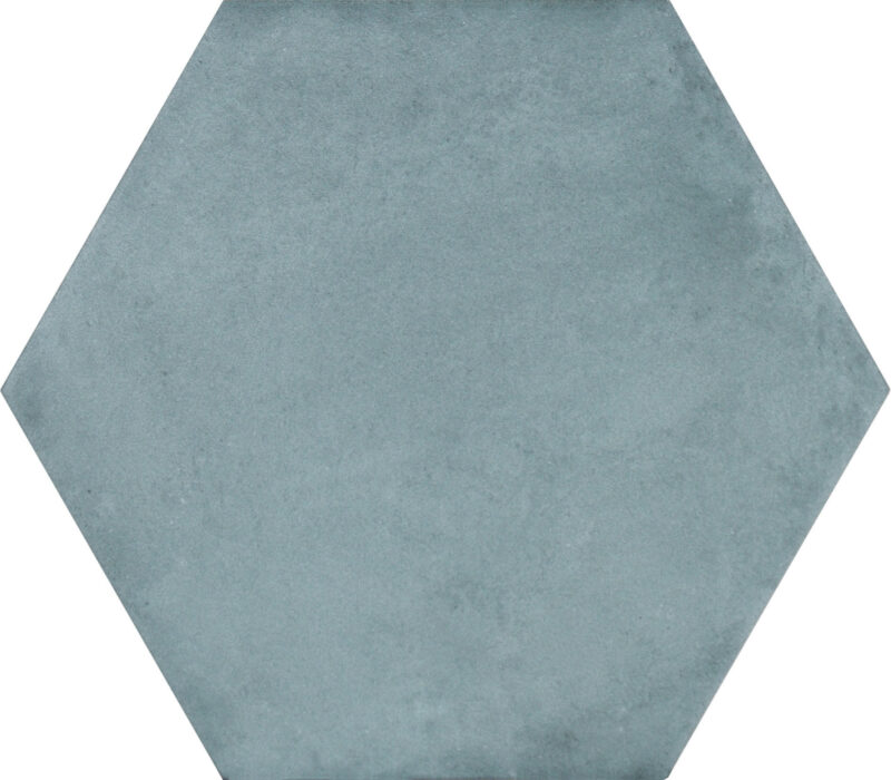CAP DTMHA1416 1 Medina porcelain hexagon aqua matt blue green wall floor mottled interior eclectic