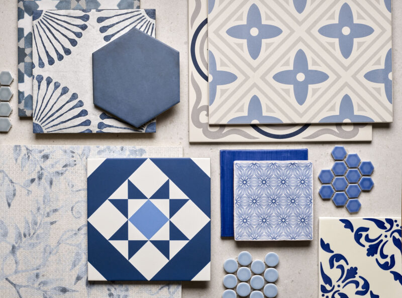 CAP DTMHNB1416 3 Medina porcelain hexagon navy blue matt bold wall floor mottled interior eclectic