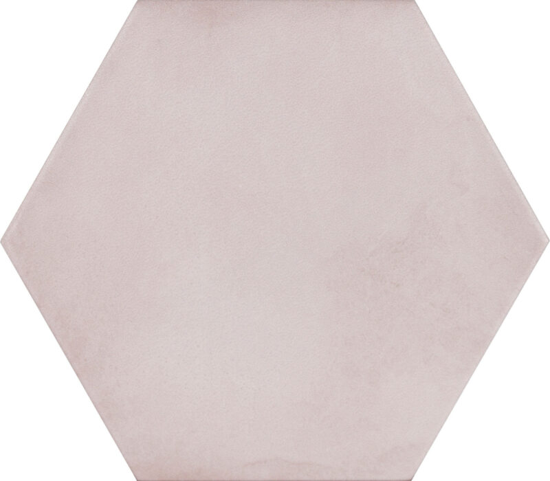 CAP DTMHR1416 1 Medina porcelain hexagon rosa pink blush matt wall floor mottled interior eclectic