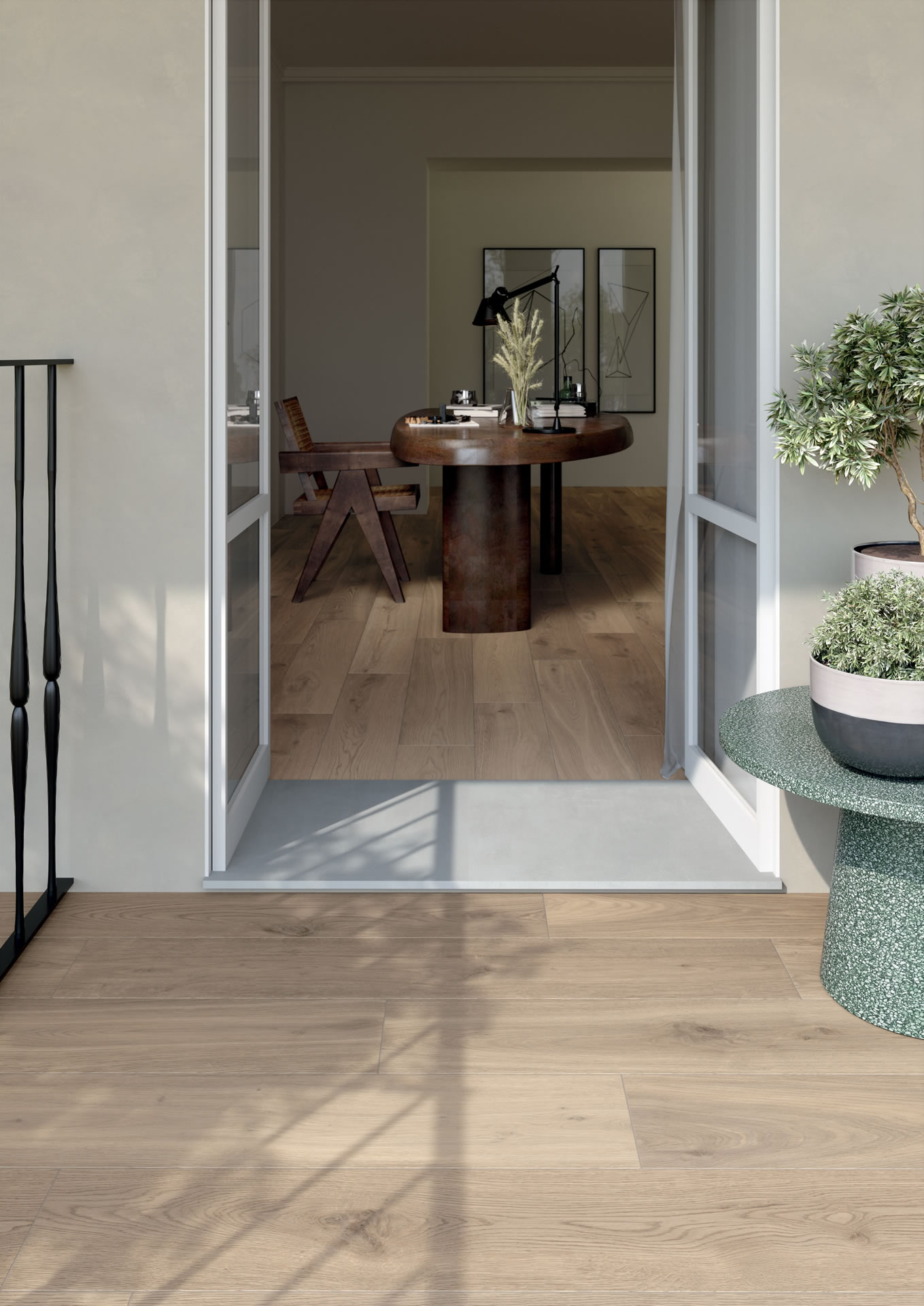 MRC Elsroyalfume 4 Elisir Royal fume porcelain wood look plank natural traditional living floor