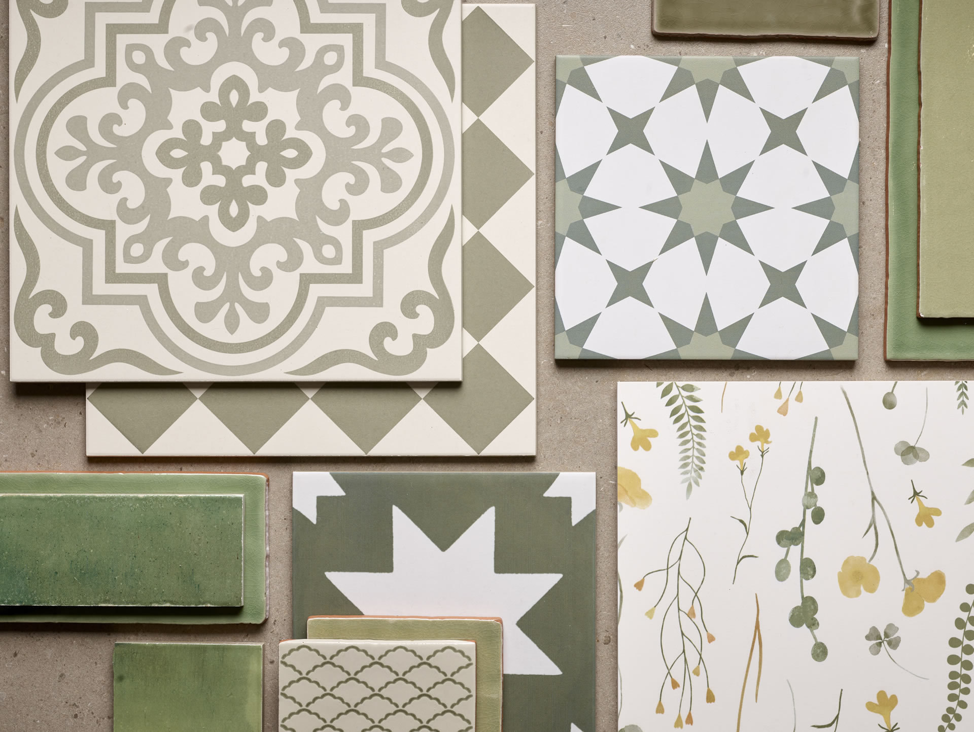 OGS 8760 3 Original style odyssey grande vogue green grey traditional european wall floor tile