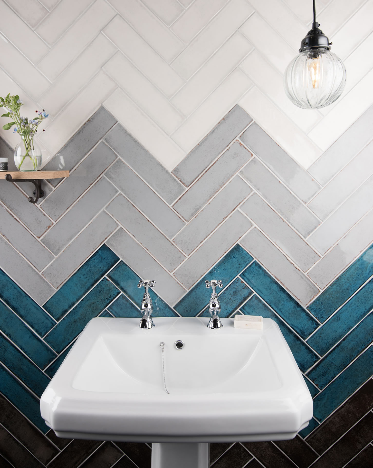 OGS CS1037 3007 3 original style tileworks montblanc anthracite black metro brick classic wall gloss tile bathroom