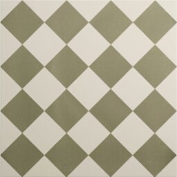 harlequin small green on chalk chequerboard wall and floor tile