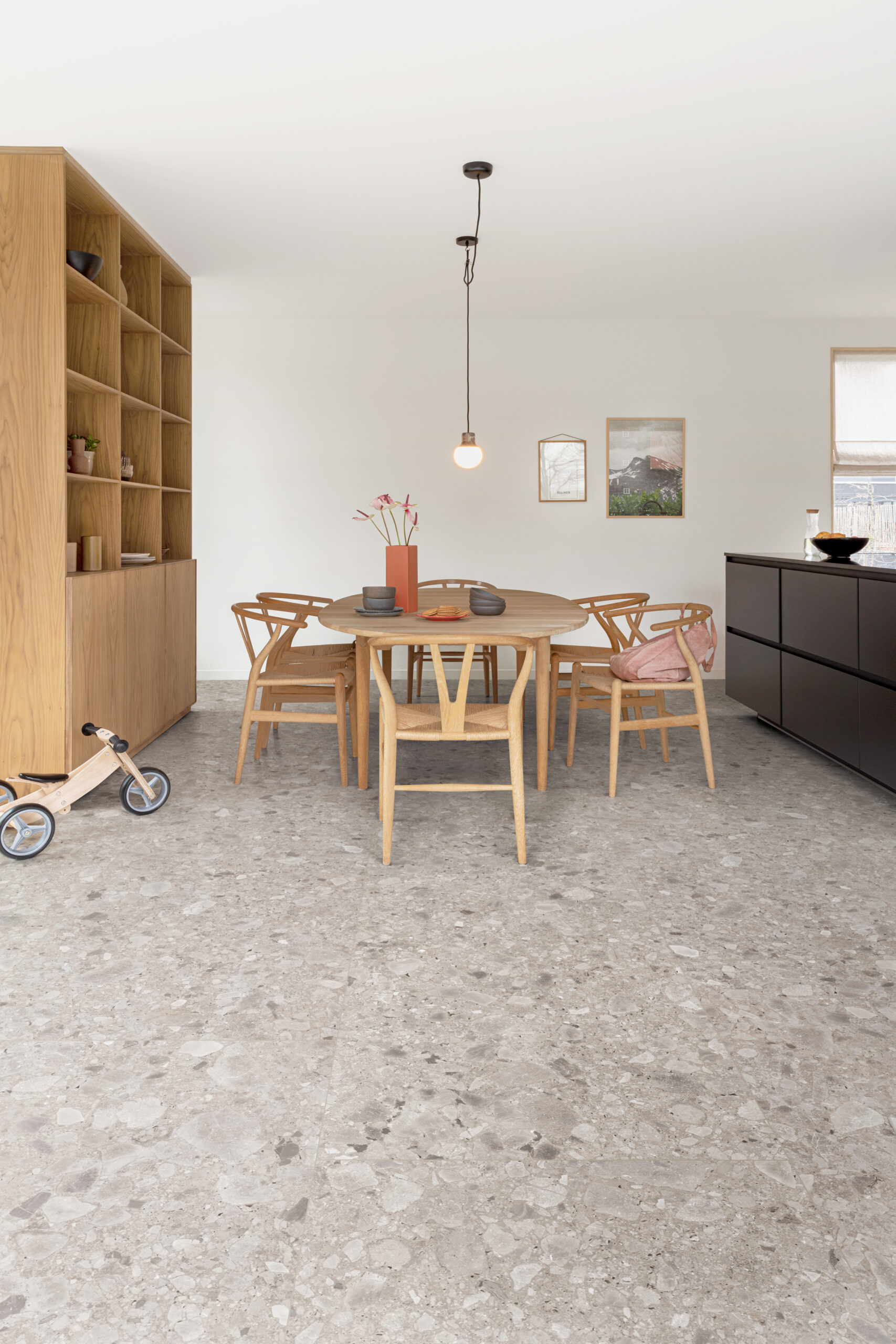 F027 Ceppo stone effect terrazzo style rigid vinyl flooring floating DIY