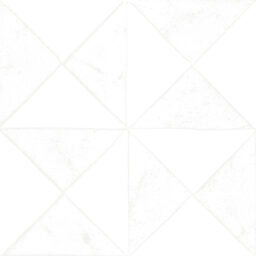 Sunset White pinwheel geometric porcelain wall and floor tile