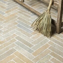 farley limestone parquet seasoned herringbone pattern indoor and outdoor tile