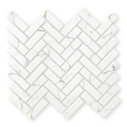 Aspen Herringbone Mosaic recycled glass marble effect