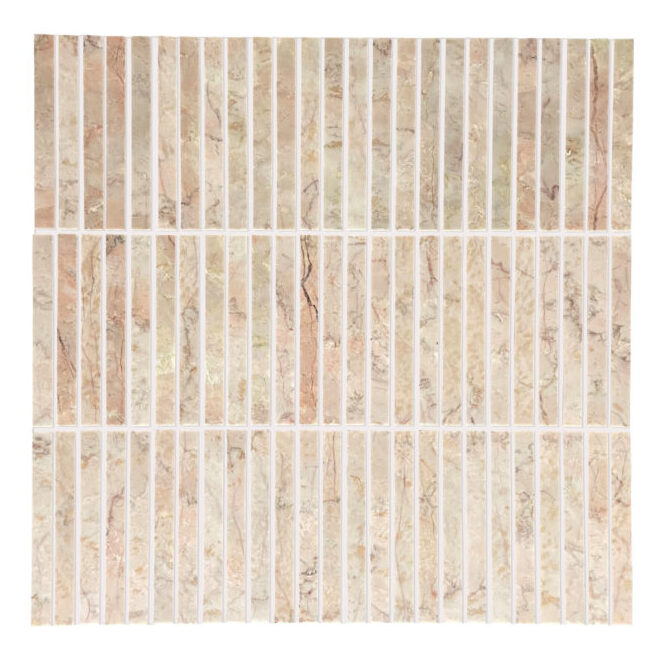 Kitkat style marble mosaic Stix pink