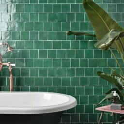 Maroc Porcelain Zellige rustic wall tiles in green teal