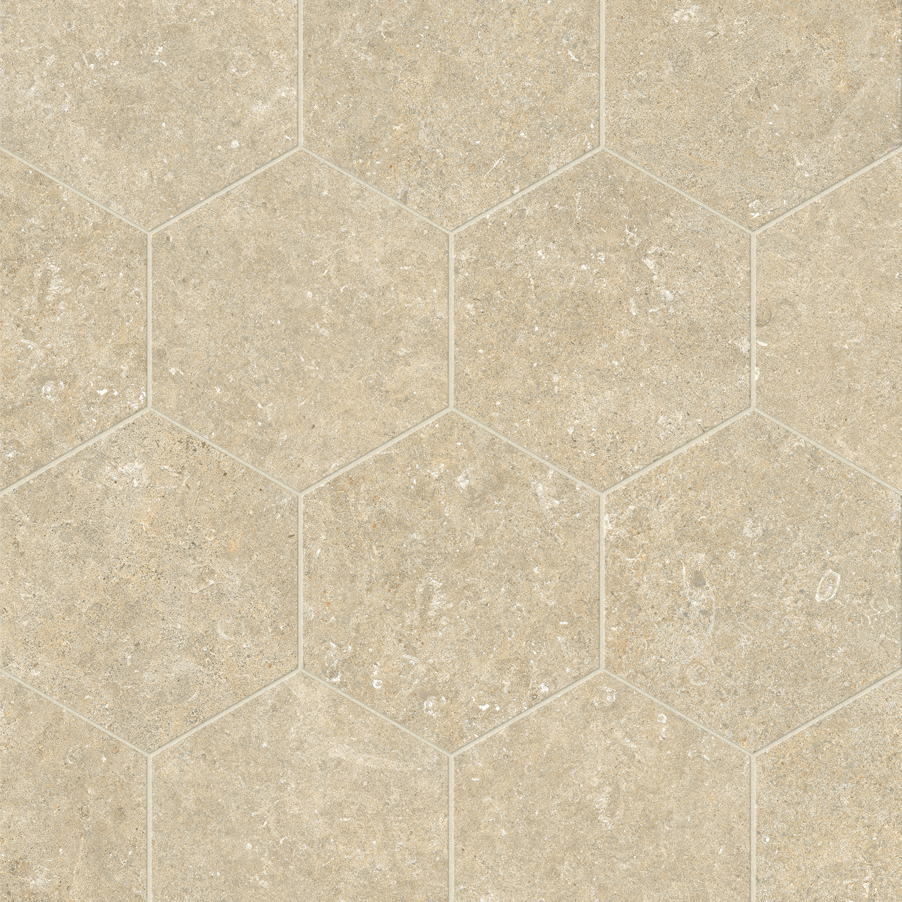 Arkistyle Sand warm stone effect hexagon porcelain wall and floor tile