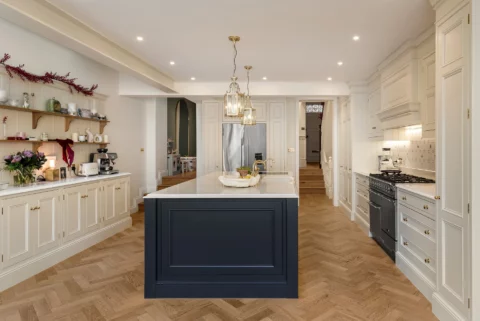 Deco White Smoked Engineered Wood, Herringbone